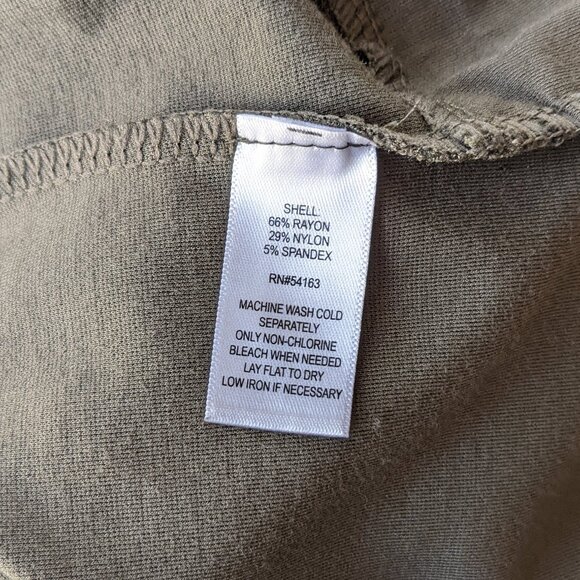 Andrew Marc khaki green jacket with gold accents, fitted, stretchy, flattering - Picture 5 of 10